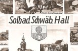 Solbad Schwäbisch Hall 9-Bilder-Ansichtskarte Mit Wappen Ca. 1955 - Schwaebisch Hall