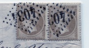 N° 21 En Paire Sur Lettre, Oblitérée Gros Chiffres - 1849-1876: Période Classique