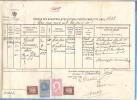 Civil Status Document For The Dead, 1932, 2 Stamps, Fiscal Carol II + 2 Stamps Aviation. Romania - Revenue Stamps