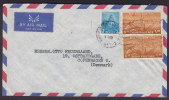 India Airmail Par Avion KERALA PRODUCE EXPORTING Co. Quilon (S. India) 1956 Cover To KØBENHAVN Ø Denmark (2 Scans) - Posta Aerea