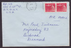 United States Airmail Par Avion NEW YORK 1965 Cover To BIRKERØD Denmark 3- & 4- Sided Airmail Stamps In Pair !! - 3c. 1961-... Brieven