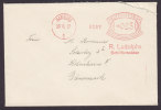 Deutsches Reich Shipsmail Schiffspost M/S Boringia HAMBURG Meter Stamp Cover 8097 R. LUDOLPHS Schiffsmakler 1937 Denmark - Franking Machines (EMA)