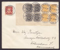 Sweden Deluxe Mult Franked HÄLSINGBORG LBR 1938 Cover To Denmark 2 X 4-Blocks W. Margin SCARCE !! - Cartas & Documentos