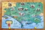 ROYAUME UNI DORSET CARTE GEOGRAPHIQUE DESSINS DE MONUMENTS BLASON CP VIERGE - Sonstige & Ohne Zuordnung