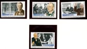 Tristan Da Cunha Centenary Birth Churchill 4 Perf MNH , With President Roosevelet Queen - Sir Winston Churchill