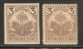 HAITI - 1896 VARIETY IMPERFORATE  - Yvert # 35 UNGUMMED With Normal For Comparison - Haiti