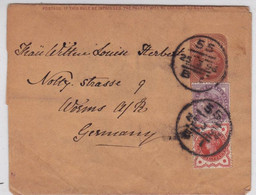 GB - 1896 - BANDE JOURNAL ENTIER POSTAL Avec AFFRANCHISSEMENT TRICOLORE Pour WORMS (GERMANY) - Briefe U. Dokumente