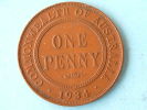 1934 - ONE PENNY / KM 23 ( Uncleaned Coin / For Grade, Please See Photo ) !! - Penny