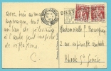 339 Op Kaart Met Stempel BRUXELLES Met Naamstempel (griffe D´origine) DIEST - 1932 Ceres E Mercurio