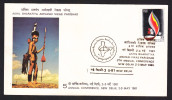 India 1981  ETHNIC PEOPLE  TRIBAL CONFERENCE NAGA WARRIOR Cover # 24988 Inde Indien - Lettres & Documents