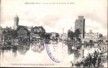 FRANCE: MERVILLE (NORD) - LA LYS UN JOUR DE CONCOURS DE PECHE ~ FISHING COMPETITION ~ MILITARY CONTROL STAMP - Merville