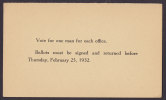 United States Private Postal Stationery Ganzsache Entier CAMBRIDGE Mass. 1932 Martha Washington (2 Scans) - 1921-40