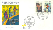 Allemagne Fédérale:689/90 Fdc:Europa 1975:Tableaux D´Oscar Schlemmer. - 1975