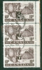Canada 1950 10 Cent Drying Skins Issue #O36  Verticle Triple - Overprinted