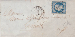 CALVADOS - 1853 - YVERT N°10 (COTE 100 EUROS) Sur LETTRE De CAEN (PC578) Pour LISIEUX - 1852 Louis-Napoléon