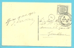 81 Op Kaart Met Treinstempel (ambulant) POPERINGHE -BRUSSEL (BRUXELLES)  (28mm) - Bahnpoststempel