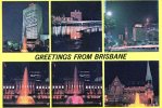 Brisbane At Night, Posted 1983, Sydney Hughes Card - Brisbane