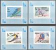 Central African Republic Winter Olympic Games Lake Placid 1980 4 Blocks DeLux Imperf. MNH - Winter 1980: Lake Placid