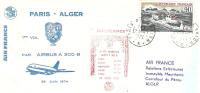 PREMIER VOL AIRBUS A 300 B   PARIS ALGER AIR FRANCE  (PLI A GAUCHE) - Premiers Vols