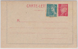 1941 - TYPE PETAIN - CARTE LETTRE ENTIER NEUVE COMPLEMENT MERCURE - STORCH C1 - COTE = 45 EUROS - Kartenbriefe