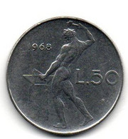 1968 - Italia 50 Lire     ----- - 50 Liras