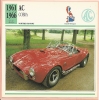 Fiche Illustrée Voiture, AC Cobra 1961/1966  / Photo, Modèle Sport, Rouge / Grande Bretagne UK - Auto's