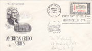 FDC American Credo - Thomas Jefferson - 1960 - 1951-1960