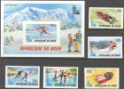 Niger Winter Olympic Games Lake Placid 1980 Hockey  Set Of 5 + Block Imperf. MNH - Inverno1980: Lake Placid