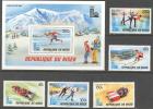 Niger Winter Olympic Games Lake Placid 1980 Hockey Set Of 5 + Block MNH - Winter 1980: Lake Placid