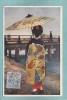 JAPON  - JEUNE FILLE EN COSTUME TRADITIONNEL -  1916   -  BELLE CARTE    - - Kobe