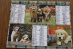 2010 CALENDRIER DOUBLE  PTT ALMANACH DU FACTEUR  OBERTHUR  CHIENS CHIOTS A PROFUSION INTERIEUR MANQUE FEUILLES - Grand Format : 2001-...