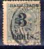 Puerto Principe. Surcharged 3 Cents On 3 Milesimas. Variety Of EENTS. Very Rare. Scott 205B. Used. Cuba 1898. - Cuba