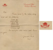 SARANGARH STATE  TURTLE CREST  ROYAL  LETTER SIGNED BY RAJAH  JAWAHAR SINGH # 25833 Indien Inde - Turtles