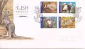 AUSTRALIA FDC INTERNATIONAL BUSH WILDLIFE KOALA ANIMAL BIRD SET OF 4 STAMPS DATED 07-0-2005 CTO SG? READ DESCRIPTION !! - Lettres & Documents