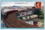 NEW YORK  -  ELEVATED  RAILWAY  -  1917  -  BELLE  CARTE  - - Trasporti