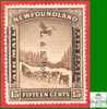 Canada Newfoundland # 211 Ii Scott - Unitrade - Mint - 15 Cents Overprint Shifted - Dog & Airplane - Dated: 1933 - 1908-1947