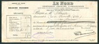 LE NORD, Branche Incendie, Reçu-Prime (1928) Cuise-La-Motte - Banque & Assurance