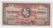 Bermuda 5 Shillings 1937 VF+ RARE Banknote P 8a  8 A - Bermude