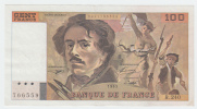 France 100 Francs 1993 XF P 154g  154 G - 100 F 1978-1995 ''Delacroix''