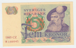 Sweden 5 Kronor 1965 XF++ CRISP Banknote P 51a  51 A - Suède