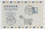 Sweden Aerogramme First SAS Flight Stockholm - Los Angeles Via Greenland 15-11-1954 - Cartas & Documentos