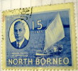 North Borneo 1950 Native Drahu At Sandakan 15c - Used - Borneo Del Nord (...-1963)