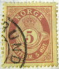 Norway 1893 Posthorn 5ore - Used - Gebruikt