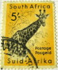 South Africa 1954 Giraffe 5s - Used - Andere & Zonder Classificatie