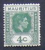 Mauritius 1938 Definitives SG 254 4c. Dull Green  MM * - Maurice (...-1967)