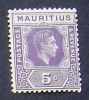 Mauritius 1938 Definitives SG 255 5c. Slate-lilac MM * - Mauricio (...-1967)