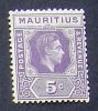Mauritius 1938 Definitives SG 255 5c. Slate-lilac MM * - Mauritius (...-1967)