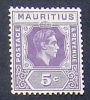 Mauritius 1938 Definitives SG 255a 5c. Violet   MM * - Mauritius (...-1967)