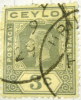 Ceylon 1912 King George V 3c - Used - Ceylan (...-1947)