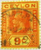 Ceylon 1912 King George V 9c - Used - Ceylon (...-1947)